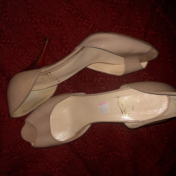 Christian Louboutin Shoes - 100% Authentic Christian Louboutin Nude Blush D’Orsay Peep Toe Heels Sz 38.5